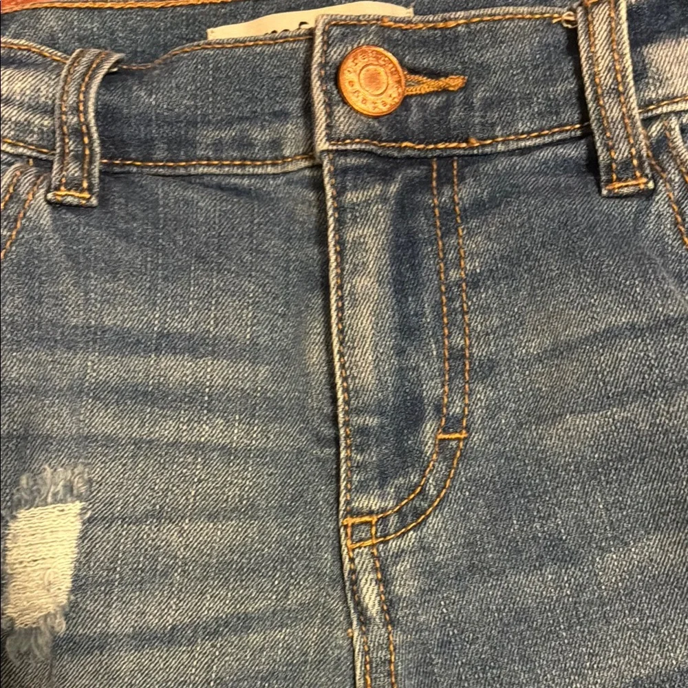 Refuge Blue Distressed Denim Shorts - Picture 5 of 6